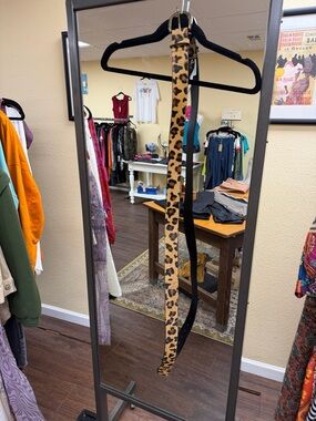 Free People Leopard Print Leather Belt - Brown & Black